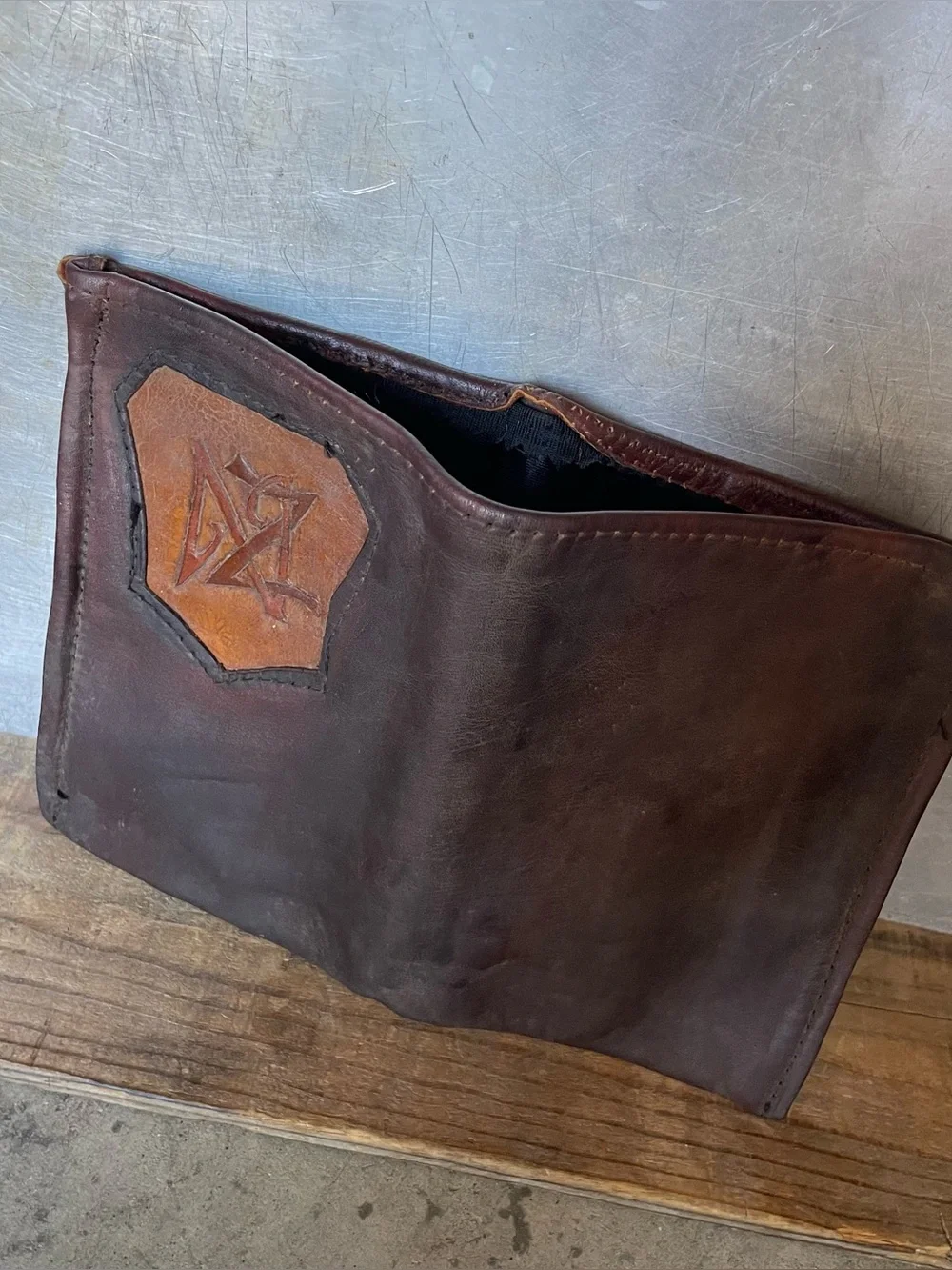 Vintage Handmade Leather Wallet | Envelope 70's Seventies